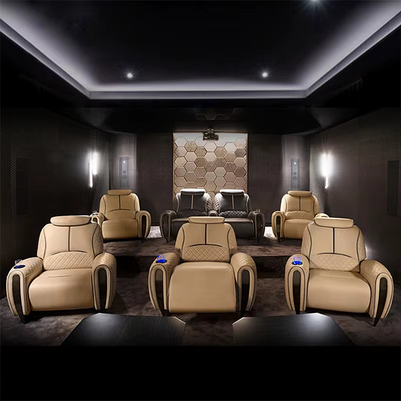 Premium Home Theater Luxury Leather Massage Sofa Recliners Chairs