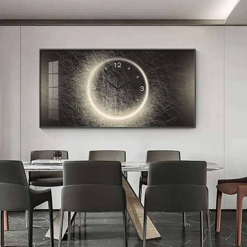 Modern Light Luxury Wall Clock – Decorative Painting Style Home Decor Piece
