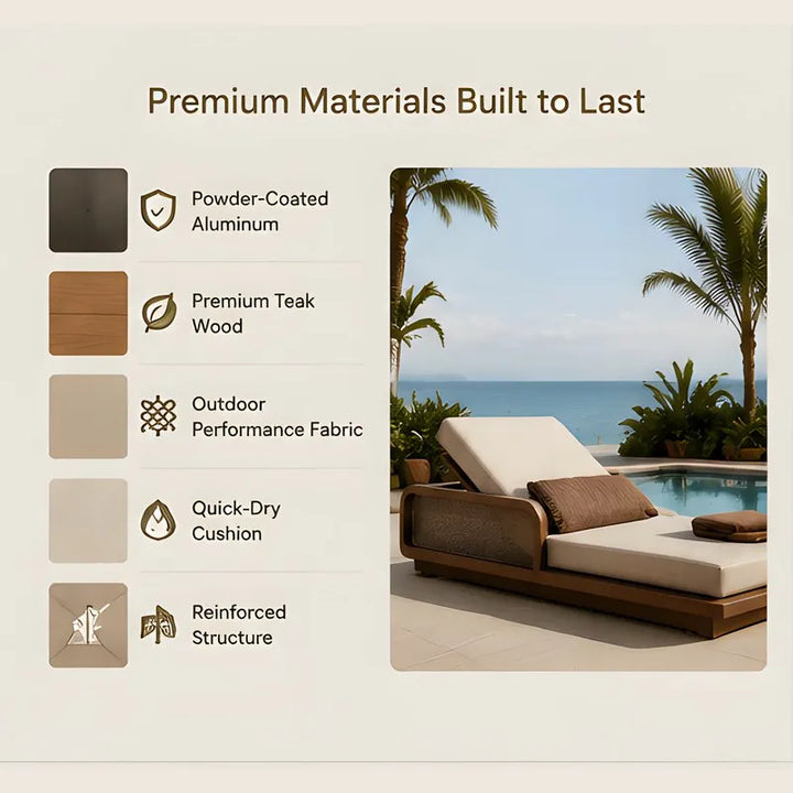 Luxury Outdoor Aluminum Lounge Furniture Set for Hotels, Villas and Resorts
