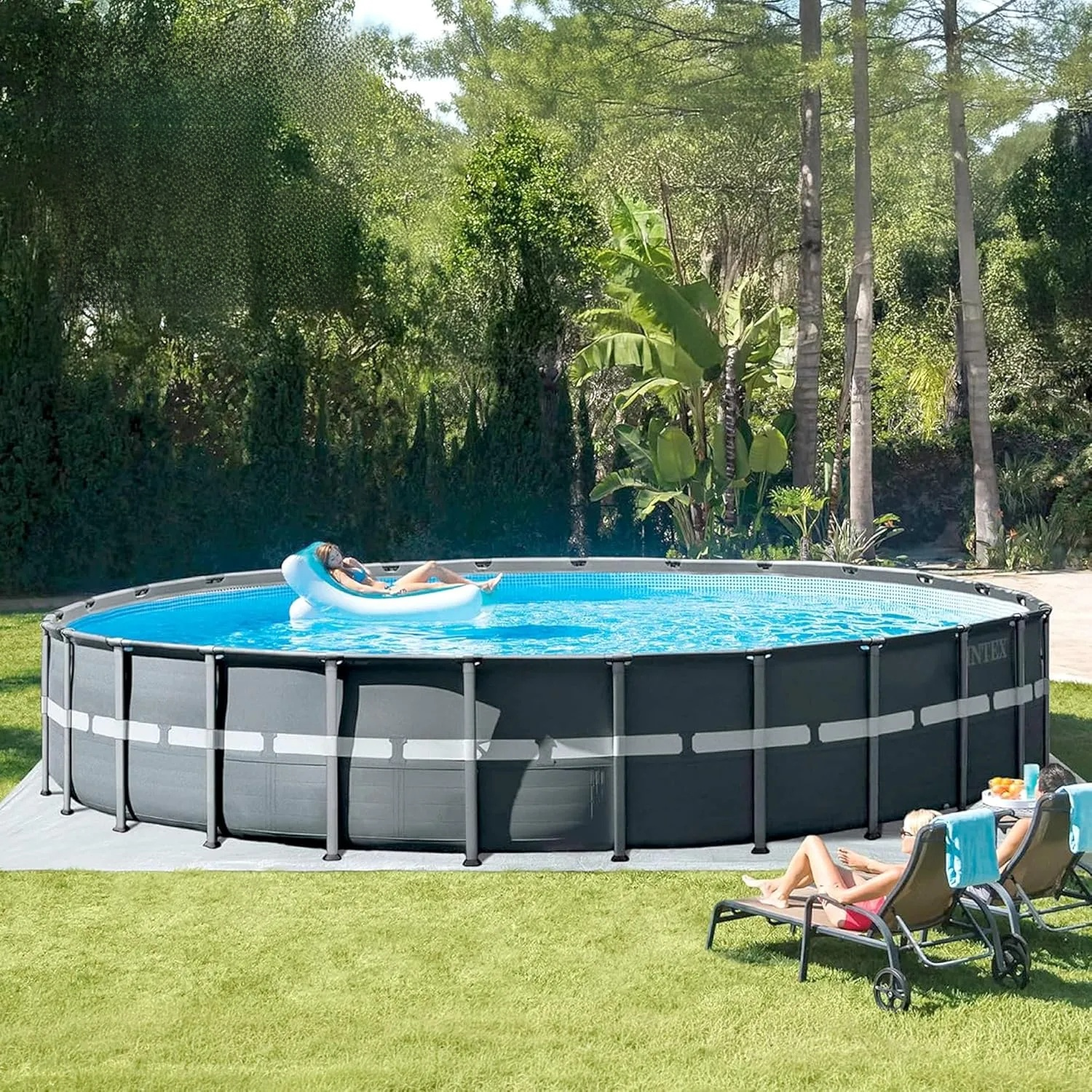 Modern XTR 26 Ft x 52 In Above Ground Pool Set – Round Steel Frame Swimming Pool with Assesories