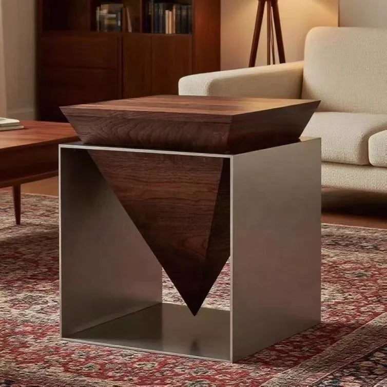 New Creative Sofa Corner Table with Solid Wood Top (High-End Coffee Table)