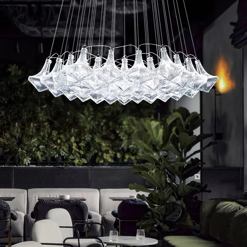 Italian Modern Handmade Glass Chandelier – Luxury Ceiling Pendant Light