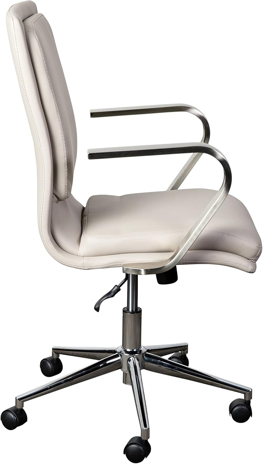 Premium Mid-Back Swivel LeatherSoft Desk Chair with Padded Seat and Armrests