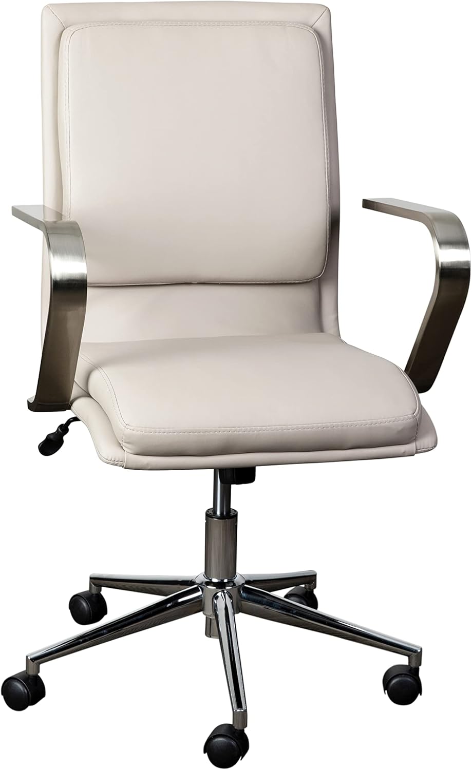 Premium Mid-Back Swivel LeatherSoft Desk Chair with Padded Seat and Armrests