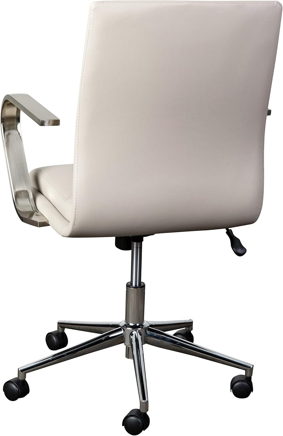Premium Mid-Back Swivel LeatherSoft Desk Chair with Padded Seat and Armrests