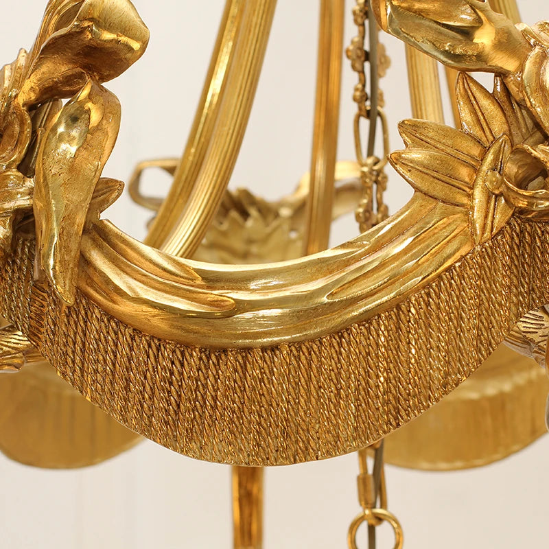 Luxury French Victorian Crystal Crown Chandelier | Antique Brass European Pendant Light