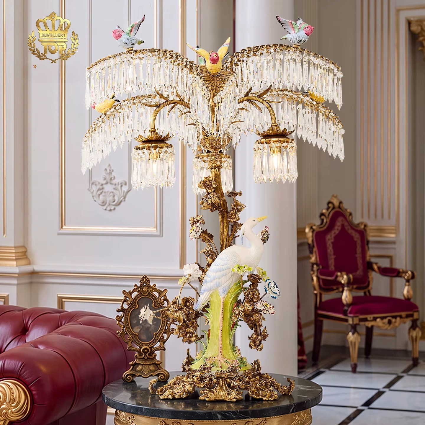 French Luxury Modern Crystal Brass Table Lamp
