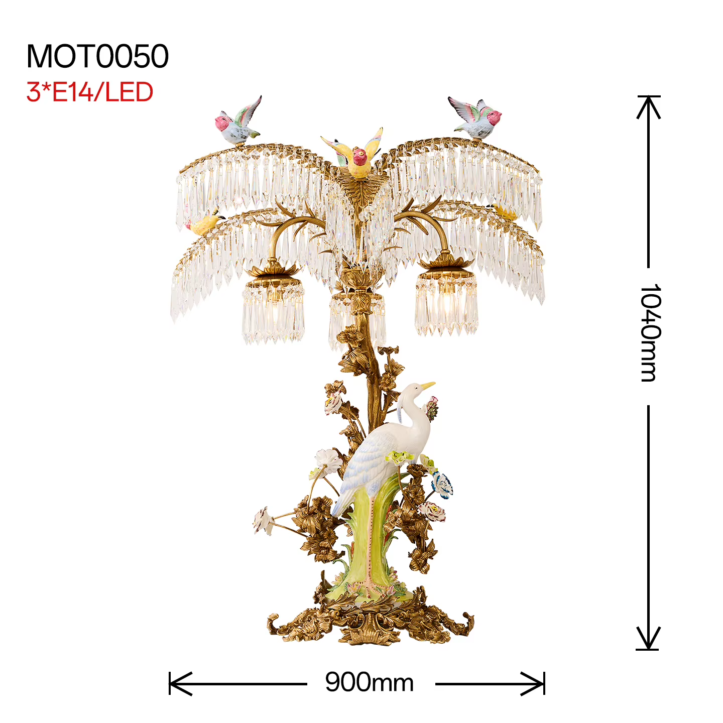 French Luxury Modern Crystal Brass Table Lamp