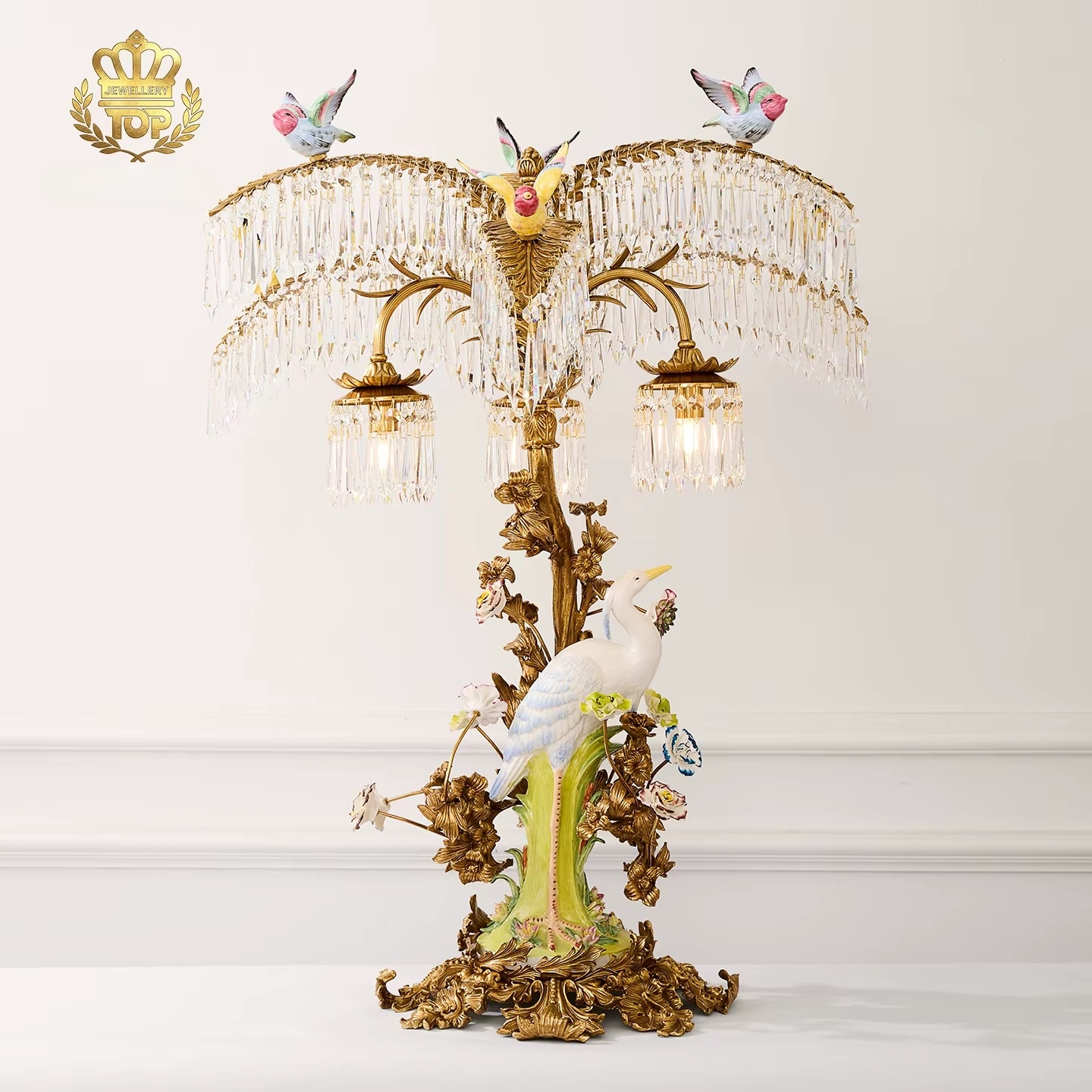 French Luxury Modern Crystal Brass Table Lamp