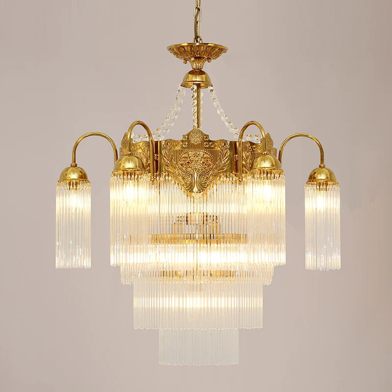 Luxury Vatican-Style Bronze Chandelier | Antique Brass Crystal Pendant Light for Churches, Foyers &amp; Grand Halls