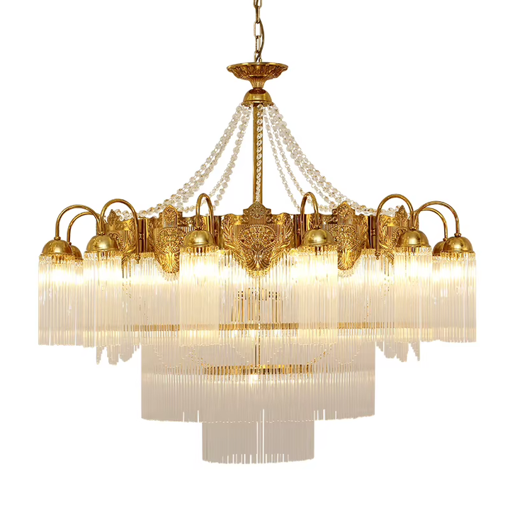 Luxury Vatican-Style Bronze Chandelier | Antique Brass Crystal Pendant Light for Churches, Foyers &amp; Grand Halls