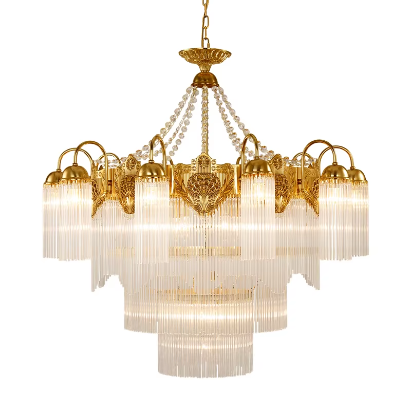 Luxury Vatican-Style Bronze Chandelier | Antique Brass Crystal Pendant Light for Churches, Foyers &amp; Grand Halls