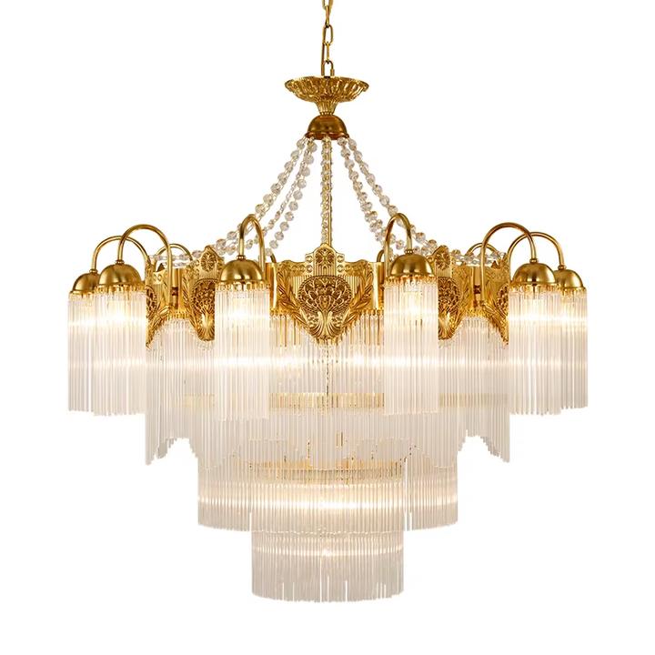 Luxury Vatican-Style Bronze Chandelier | Antique Brass Crystal Pendant Light for Churches, Foyers &amp; Grand Halls