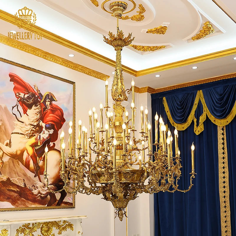 Luxury Baroque Bronze Chandelier with Antique Brass Finish