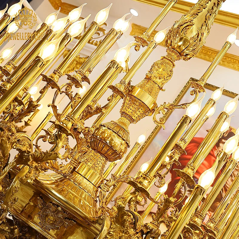 Luxury Baroque Bronze Chandelier with Antique Brass Finish