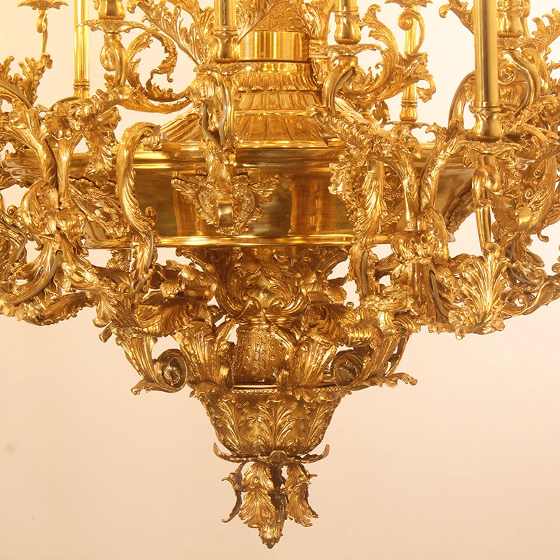 Luxury Baroque Bronze Chandelier with Antique Brass Finish