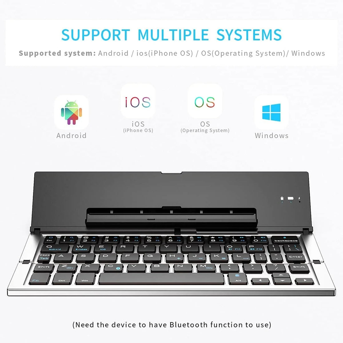 Folding Keyboard Bluetooth Foldable Wireless Keyboard Pocket Size Rechargeable Keyboard for Iphone Ipad Tablet Laptops