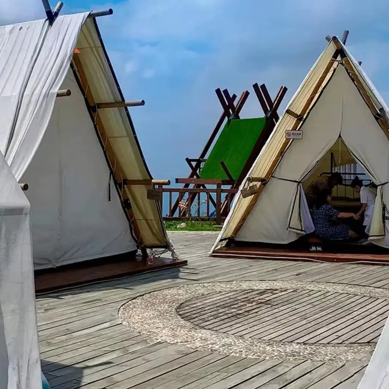 Vintage Triangle Luxury Glamping Tent for Hotel Resort Campsites