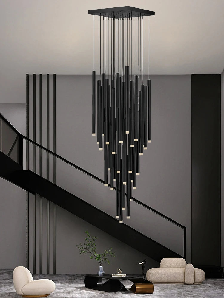 Modern LED Linear Staircase Pendant Light for Luxury Villas