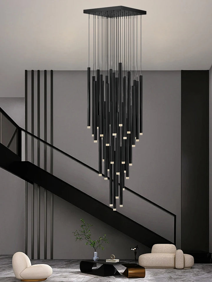 Modern LED Linear Staircase Pendant Light for Luxury Villas