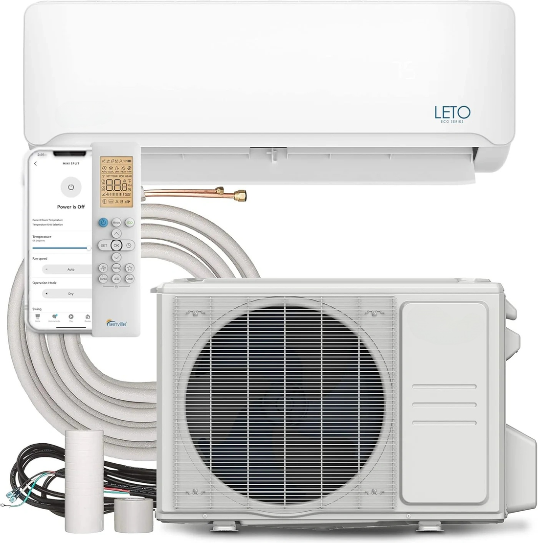 Modern Split Air Conditioner & Heat Pump 110/120V Inverter with Alexa Voice Control