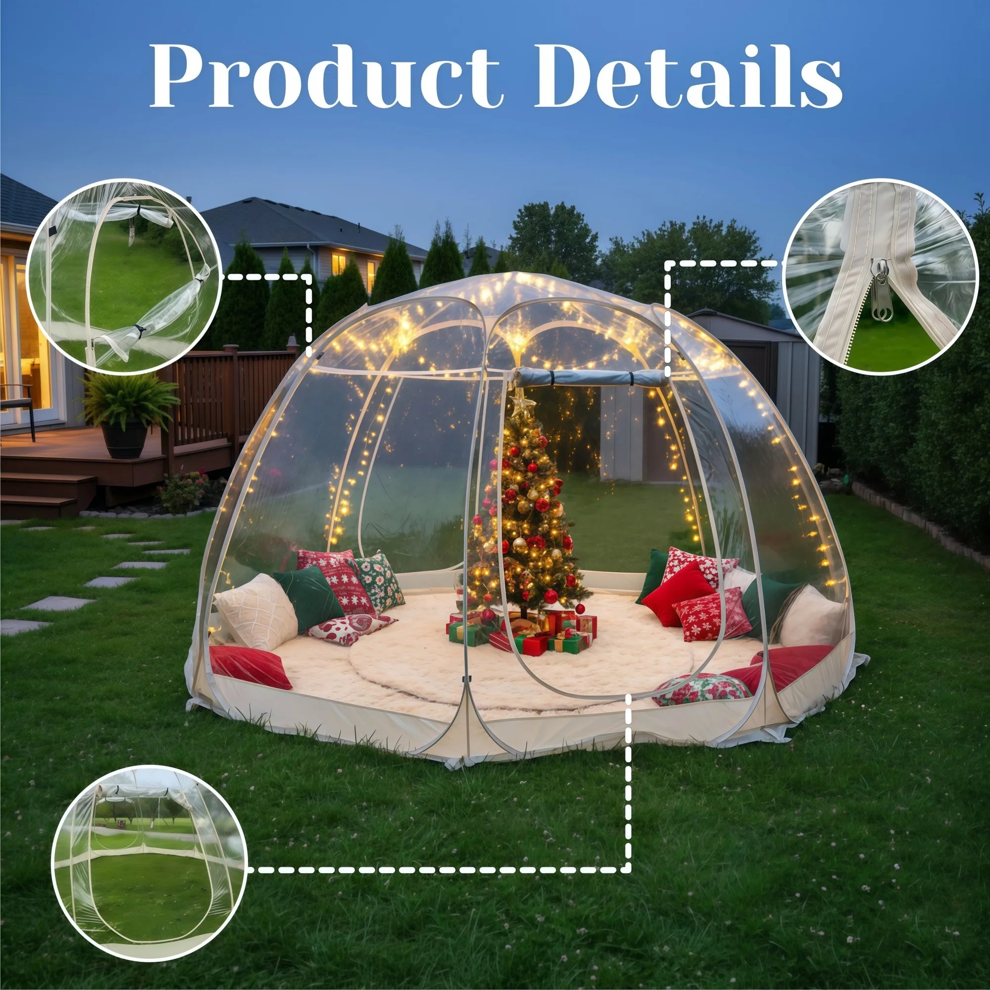 New Large Instant Pop-Up Bubble Tent – Weatherproof Outdoor Igloo Shelter