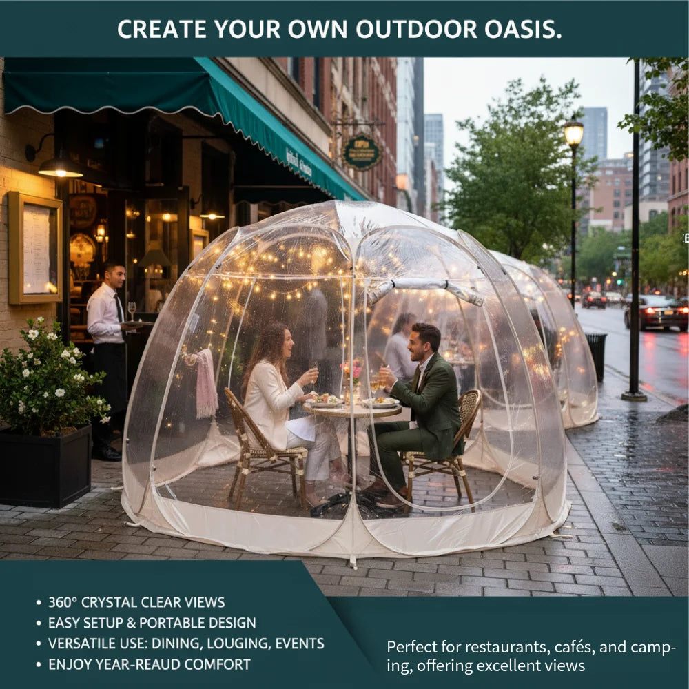 New Large Pop-Up Bubble Tent – Weatherproof Outdoor Igloo Shelter for Camping and Patios
