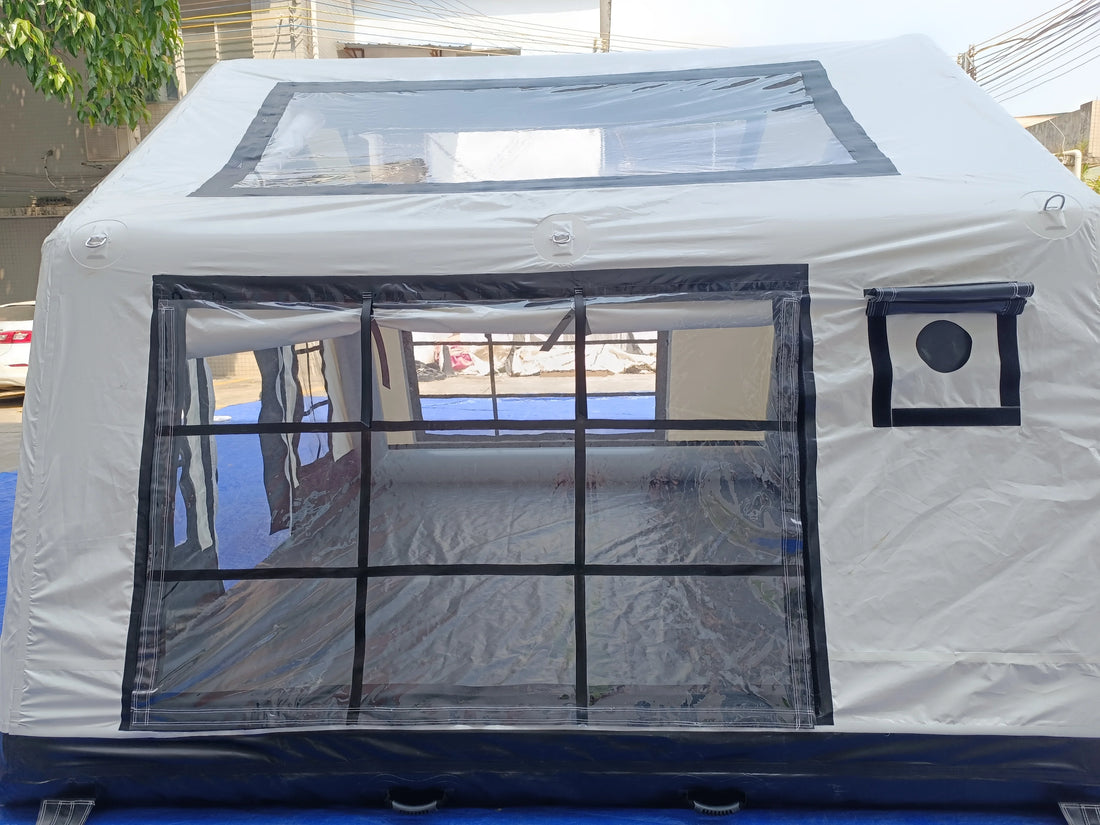 New Large Portable Glamping Inflatable Cabin Tent – Waterproof Family Camping Tent with Air Pole Structure