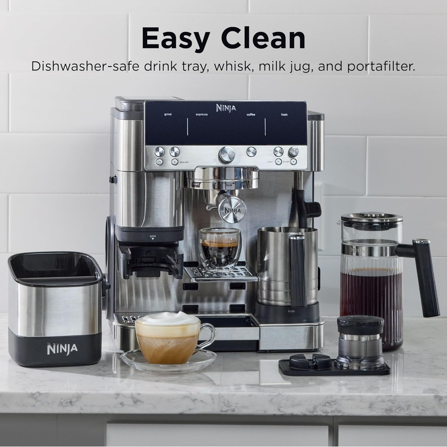 Premium All-in-one premium coffee system delivering espresso, drip coffee, and cold brew with built-in grinding and café-style