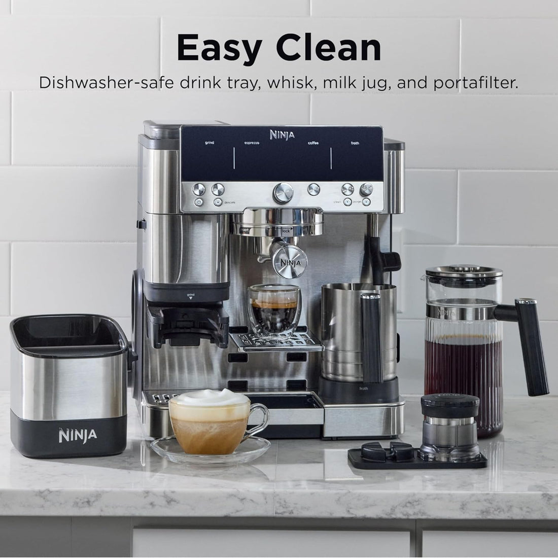 Premium All-in-one premium coffee system delivering espresso, drip coffee, and cold brew with built-in grinding and café-style
