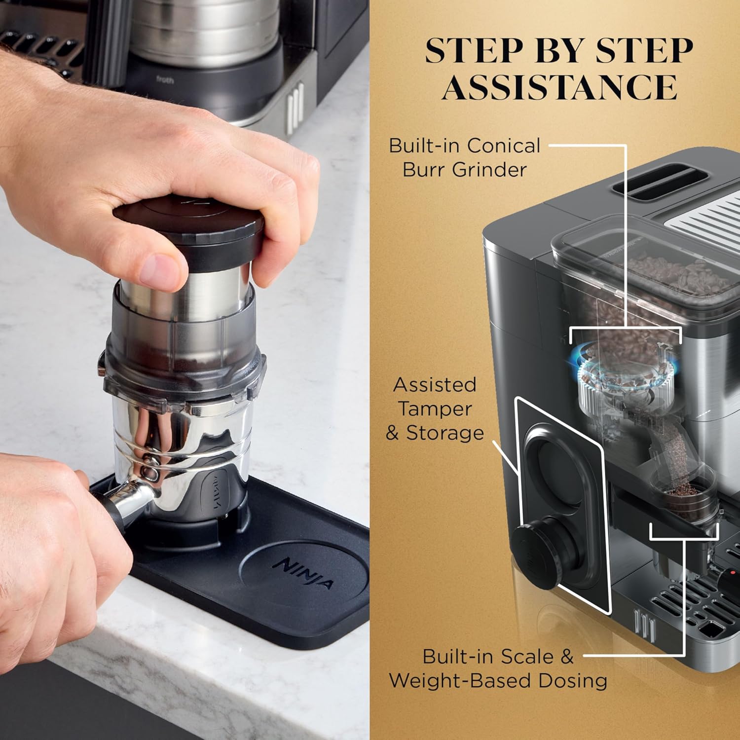 Premium All-in-one premium coffee system delivering espresso, drip coffee, and cold brew with built-in grinding and café-style