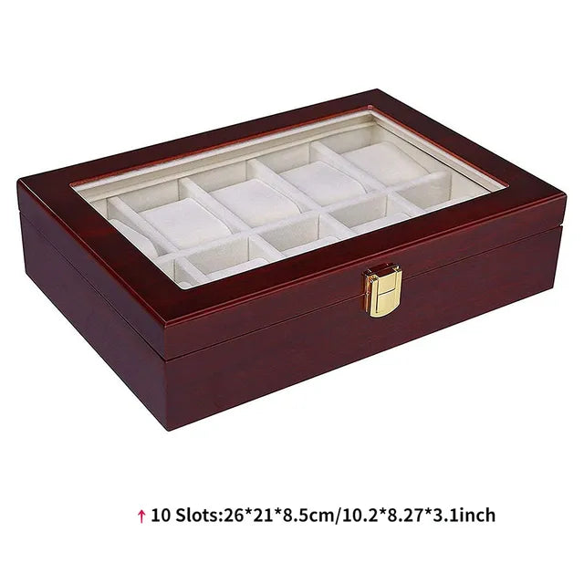 Luxury Wooden Watch Box 1/2/3/5/6/10/12 Grids Watch Organizers 6 Slots Wood Holder Boxes for Men Women Watches Jewelry Display