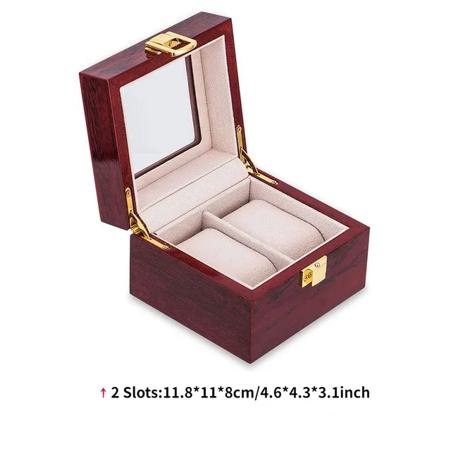 Luxury Wooden Watch Box 1/2/3/5/6/10/12 Grids Watch Organizers 6 Slots Wood Holder Boxes for Men Women Watches Jewelry Display