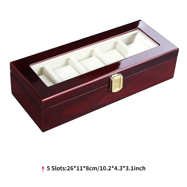 Luxury Wooden Watch Box 1/2/3/5/6/10/12 Grids Watch Organizers 6 Slots Wood Holder Boxes for Men Women Watches Jewelry Display