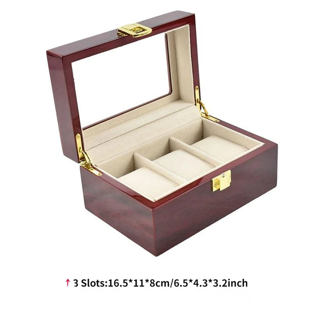 Luxury Wooden Watch Box 1/2/3/5/6/10/12 Grids Watch Organizers 6 Slots Wood Holder Boxes for Men Women Watches Jewelry Display