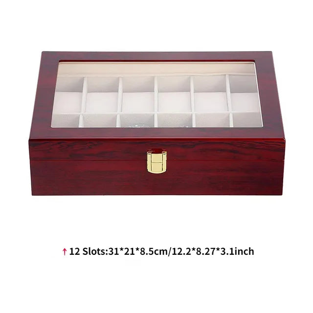 Luxury Wooden Watch Box 1/2/3/5/6/10/12 Grids Watch Organizers 6 Slots Wood Holder Boxes for Men Women Watches Jewelry Display