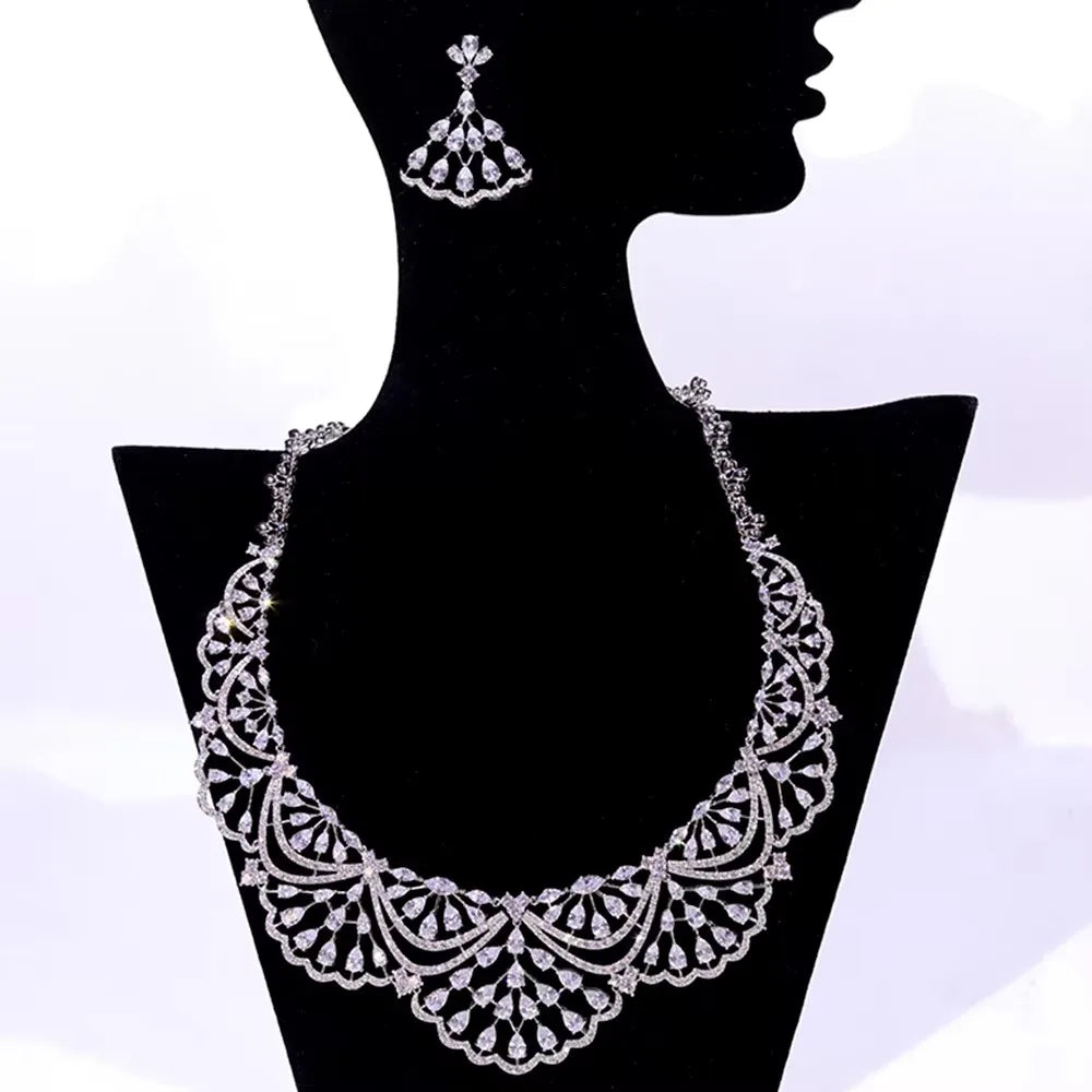 Luxury 2-Piece Cubic Zirconia Bridal Jewellery Set for Women