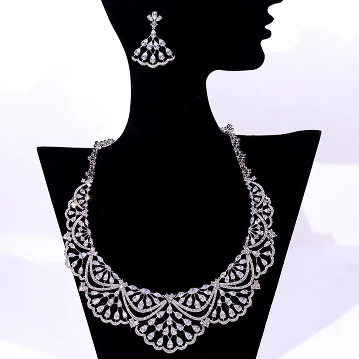 Luxury 2-Piece Cubic Zirconia Bridal Jewellery Set for Women