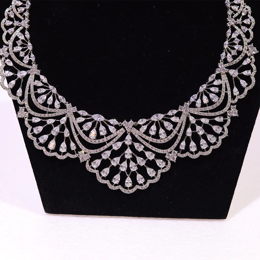 Luxury 2-Piece Cubic Zirconia Bridal Jewellery Set for Women