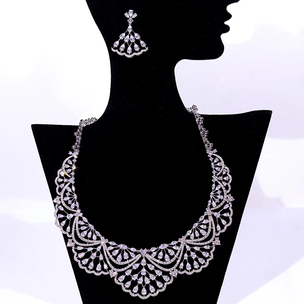 Luxury 2-Piece Cubic Zirconia Bridal Jewellery Set for Women