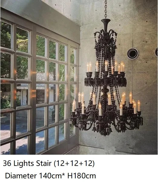 Luxury Black Crystal Chandelier – Modern Home Villa & Hotel Lighting