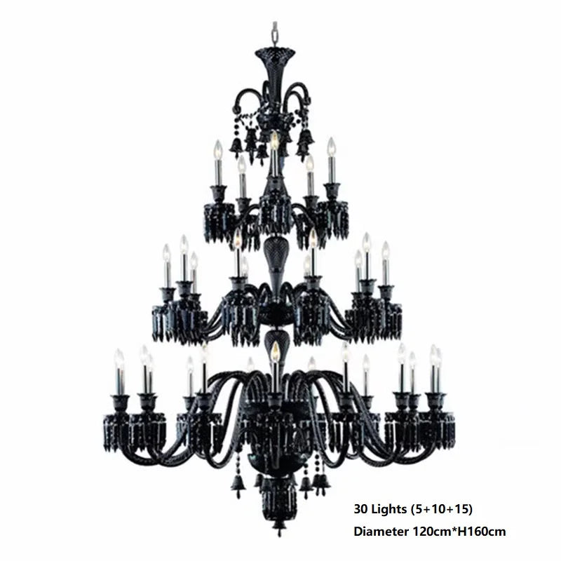 Luxury Black Crystal Chandelier – Modern Home Villa & Hotel Lighting