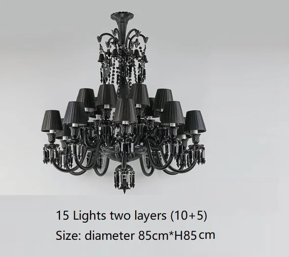 Luxury Black Crystal Chandelier – Modern Home Villa & Hotel Lighting