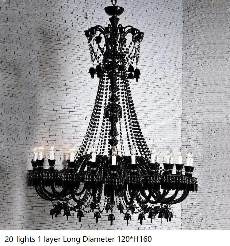 Luxury Black Crystal Chandelier – Modern Home Villa & Hotel Lighting