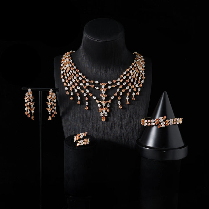 Luxury Coloured Cubic Zirconia Jewellery Set for Women