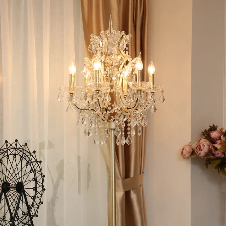 Luxury Crystal Floor Lamp – Vintage Retro LED Lighting
