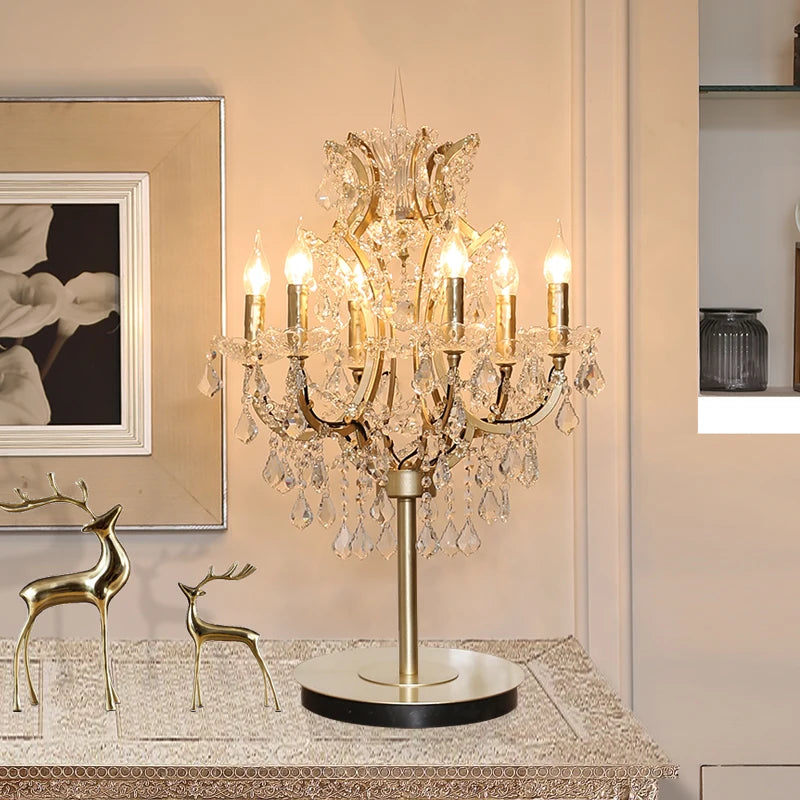 Luxury Crystal Floor Lamp – Vintage Retro LED Lighting