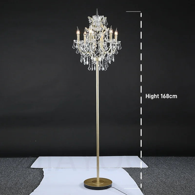 Luxury Crystal Floor Lamp – Vintage Retro LED Lighting
