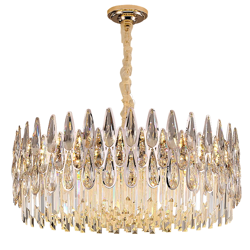 Luxury Crystal Staircase Chandelier – Modern Duplex Villa Lighting