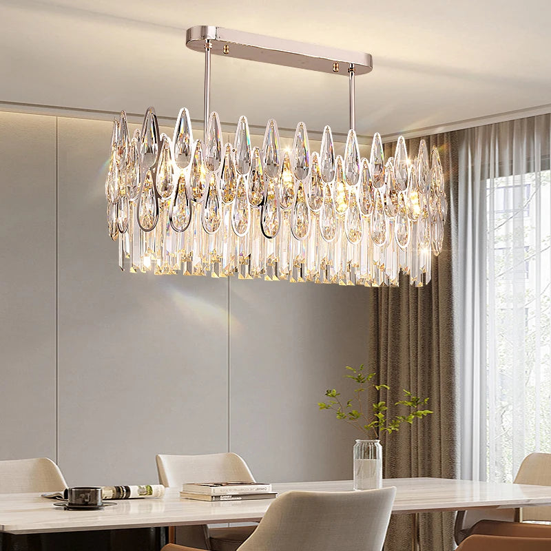 Luxury Crystal Staircase Chandelier – Modern Duplex Villa Lighting